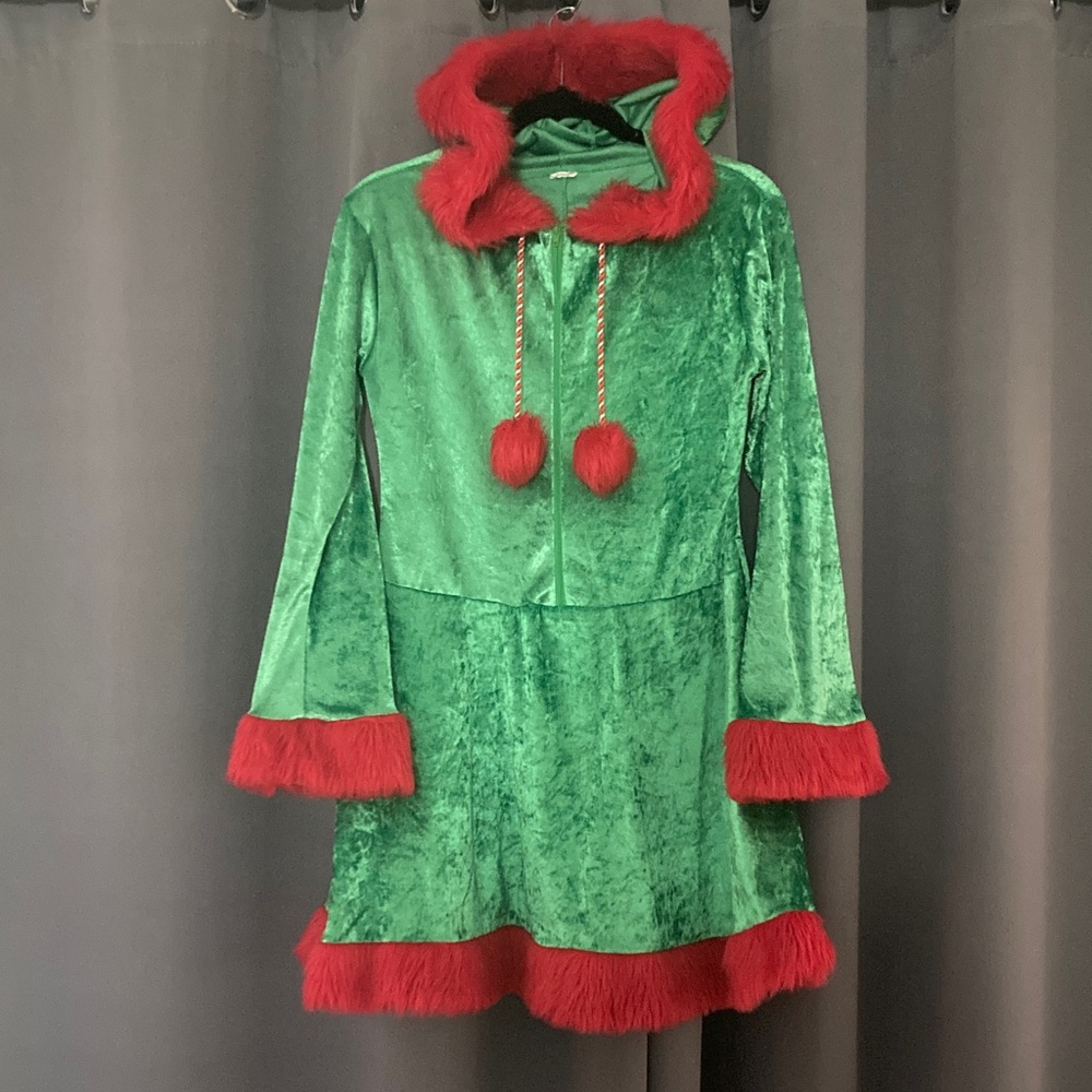 Festive Green and Red Girls Costume 14-16